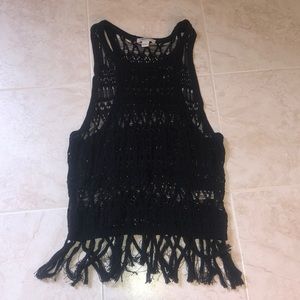 Fringe see through tank top